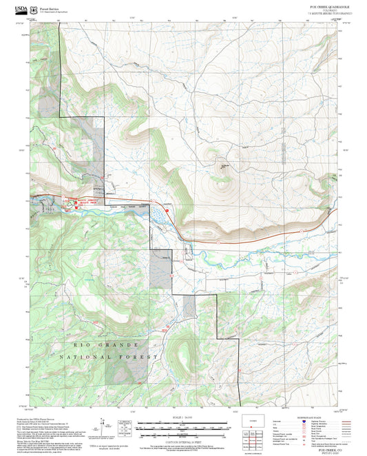 2025 Forest Service Topo Map of Fox Creek Colorado