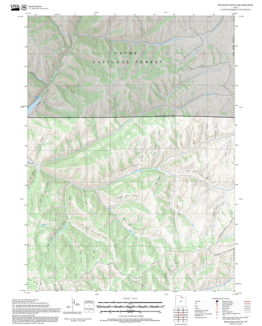 2025 Forest Service Topo Map of Francis Canyon Utah