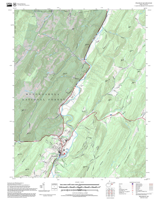 2025 Forest Service Topo Map of Franklin West Virginia
