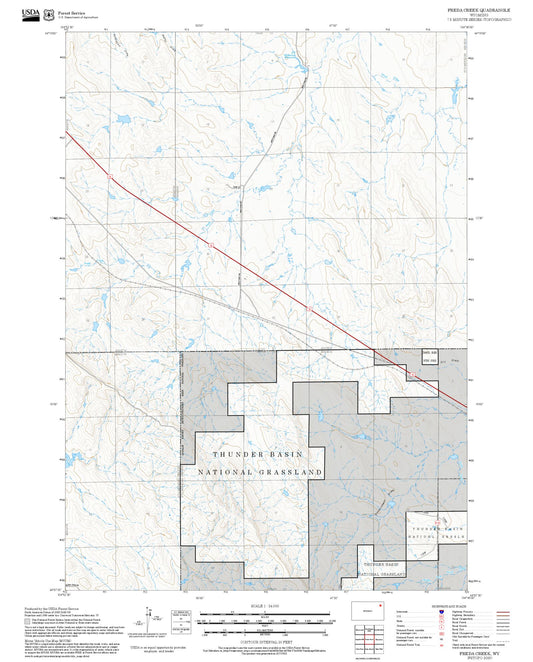 2025 Forest Service Topo Map of Freda Creek Wyoming