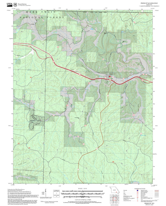 2025 Forest Service Topo Map of Fremont Missouri