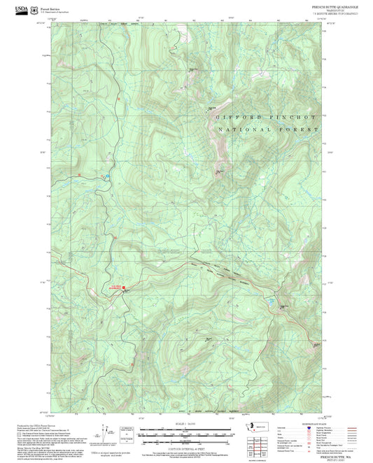 2025 Forest Service Topo Map of French Butte Washington
