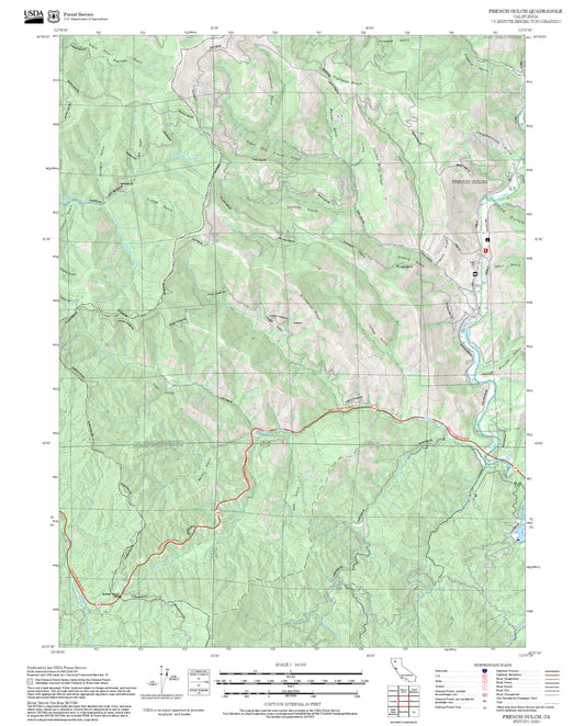 2025 Forest Service Topo Map of French Gulch California
