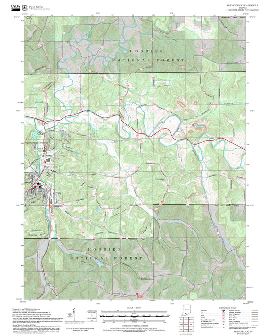 2025 Forest Service Topo Map of French Lick Indiana