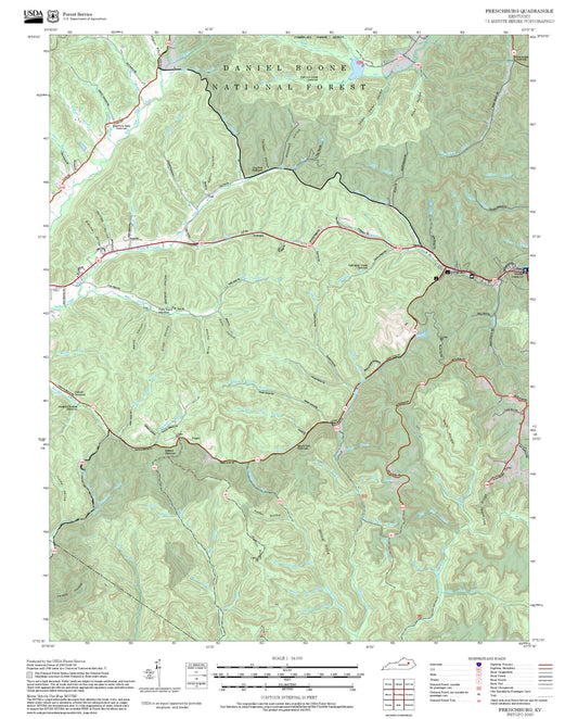 2025 Forest Service Topo Map of Frenchburg Kentucky