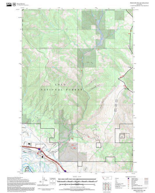 2025 Forest Service Topo Map of Frenchtown Montana