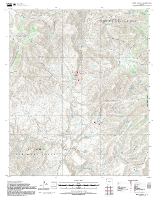 2025 Forest Service Topo Map of Fritz Canyon Arizona