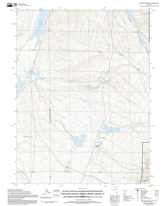 2025 Forest Service Topo Map of Frost Creek Nevada