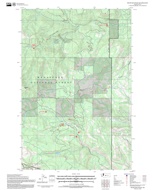 2025 Forest Service Topo Map of Frost Mountain Washington