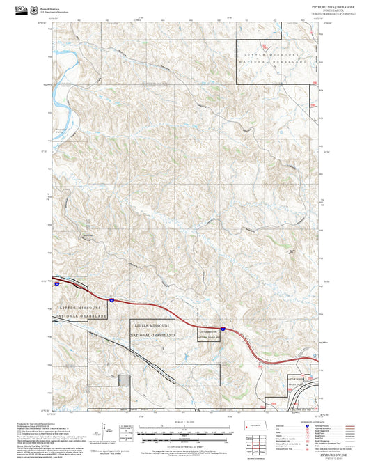 2025 Forest Service Topo Map of Fryburg NW North Dakota