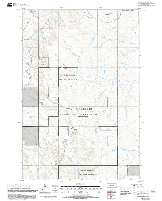 2025 Forest Service Topo Map of Fryburg North Dakota