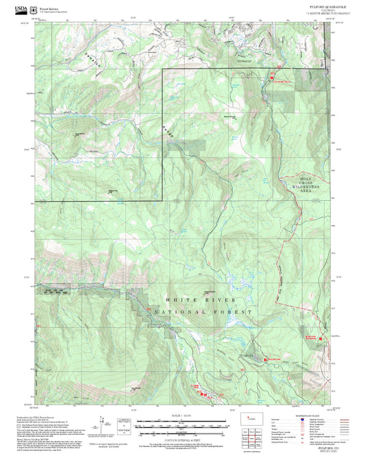 2025 Forest Service Topo Map of Fulford Colorado