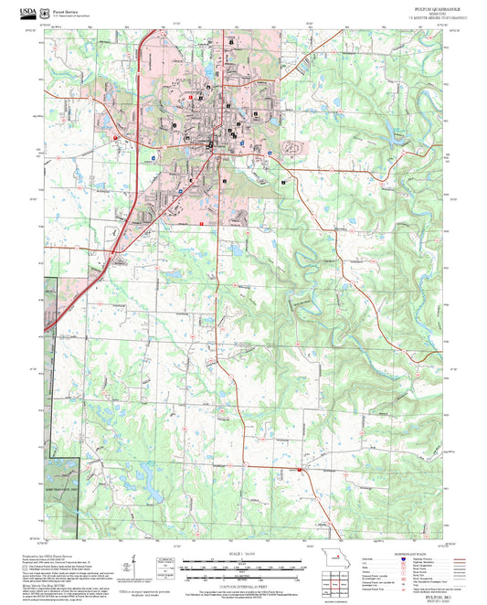 2025 Forest Service Topo Map of Fulton Missouri