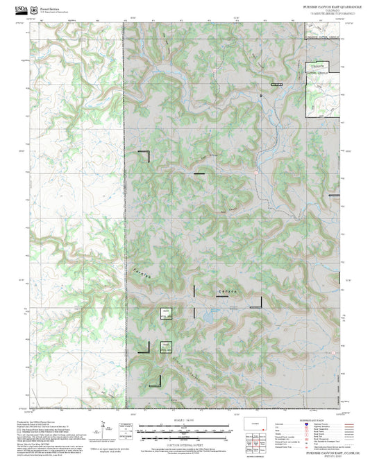 2025 Forest Service Topo Map of Furnish Canyon East Colorado