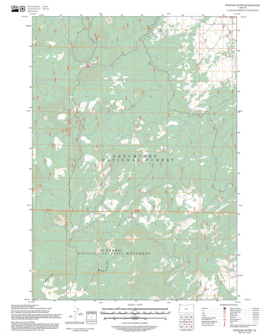 2025 Forest Service Topo Map of Fuzztail Butte Oregon
