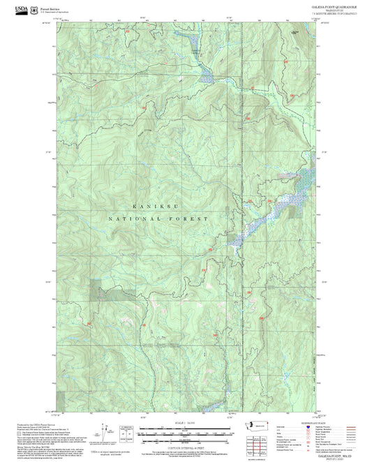 2025 Forest Service Topo Map of Galena Point Washington