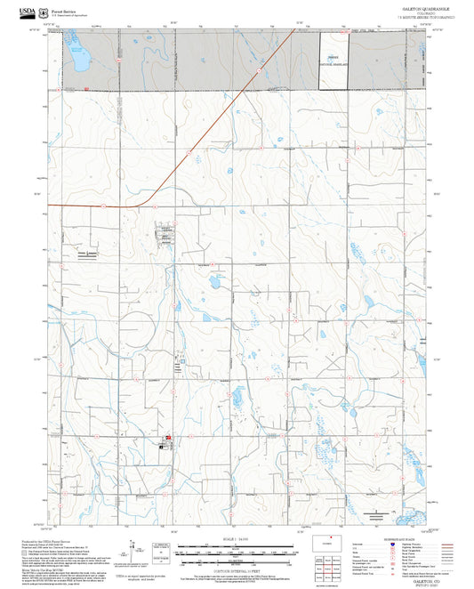 2025 Forest Service Topo Map of Galeton Colorado