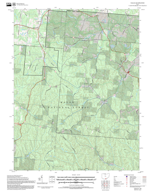 2025 Forest Service Topo Map of Gallia Ohio