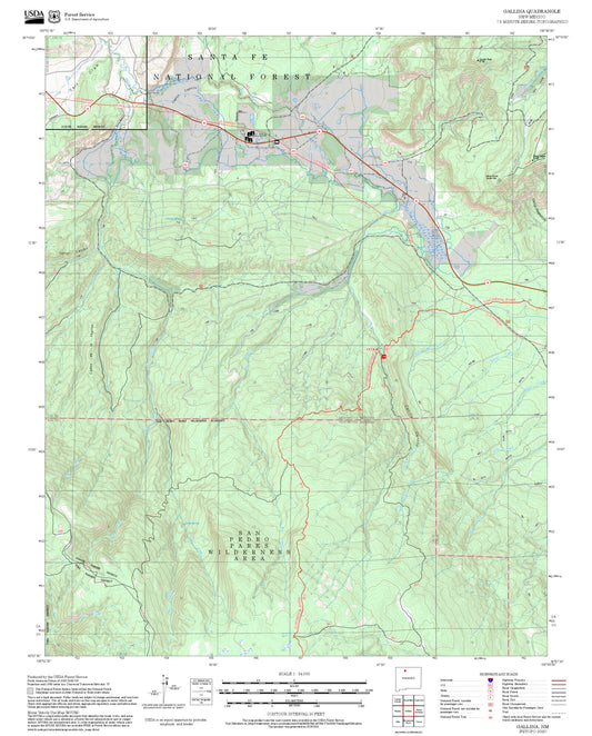 2025 Forest Service Topo Map of Gallina New Mexico
