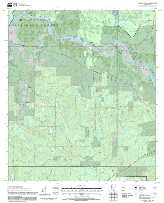 2025 Forest Service Topo Map of Garden City Mississippi
