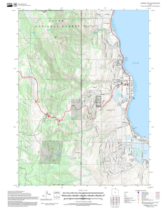 2025 Forest Service Topo Map of Garden City Utah
