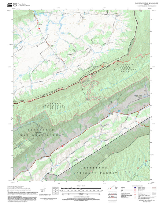 2025 Forest Service Topo Map of Garden Mountain Virginia