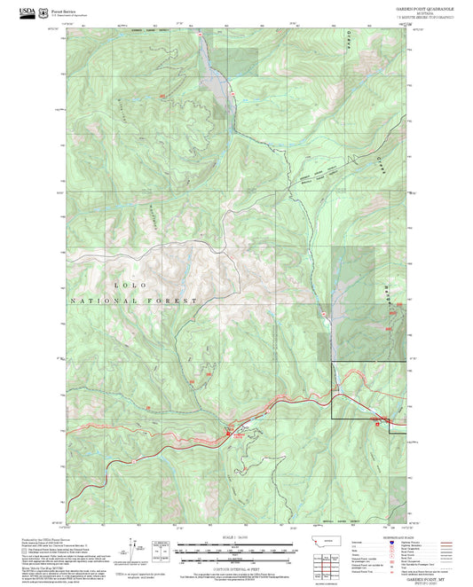 2025 Forest Service Topo Map of Garden Point Montana