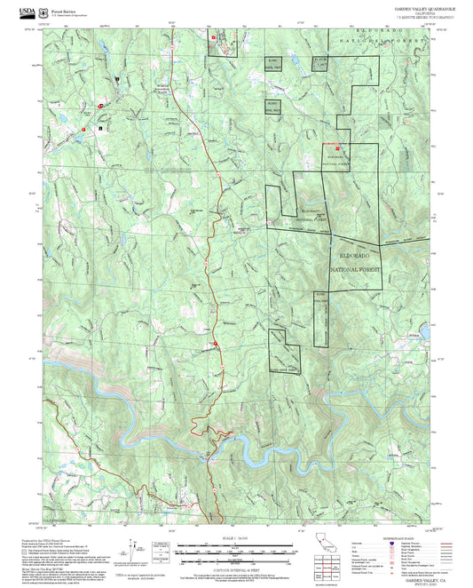 2025 Forest Service Topo Map of Garden Valley California
