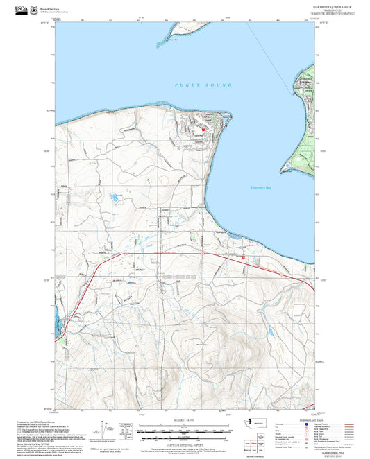 2025 Forest Service Topo Map of Gardiner Washington