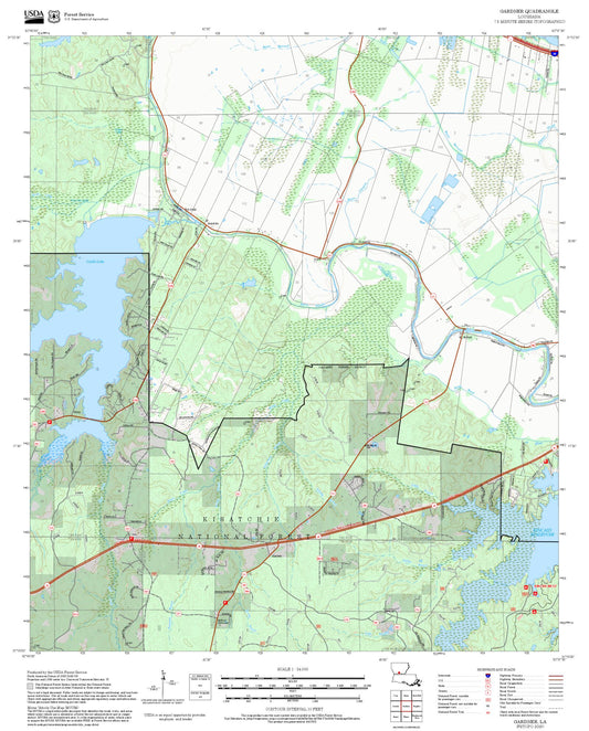 2025 Forest Service Topo Map of Gardner Louisiana