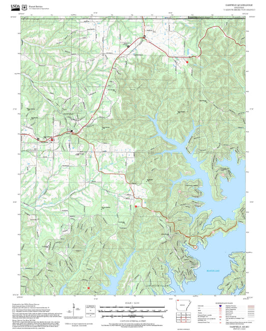 2025 Forest Service Topo Map of Garfield Arkansas