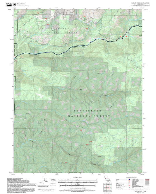 2025 Forest Service Topo Map of Garnet Hill California