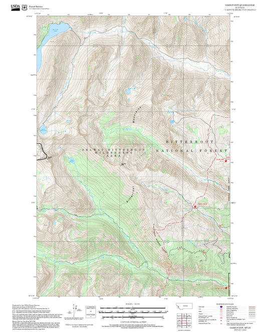 2025 Forest Service Topo Map of Gash Point Montana