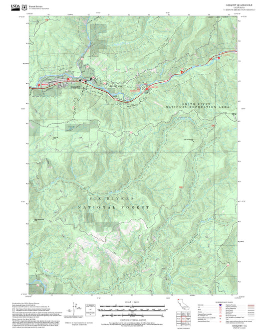 2025 Forest Service Topo Map of Gasquet California