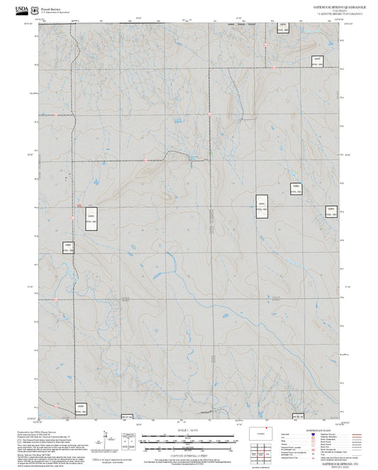 2025 Forest Service Topo Map of Gatehook Spring Colorado