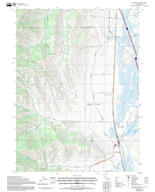 2025 Forest Service Topo Map of Gazelle California
