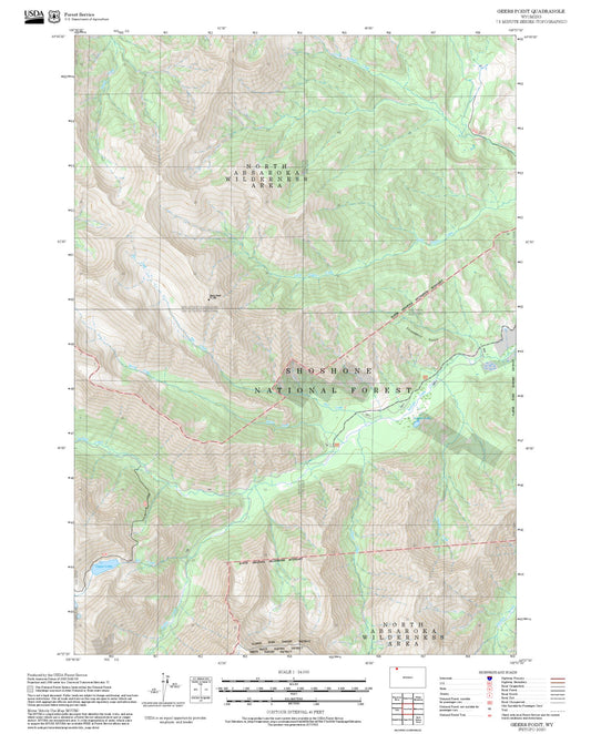 2025 Forest Service Topo Map of Geers Point Wyoming