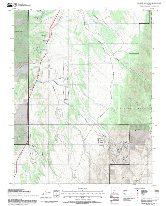 2025 Forest Service Topo Map of George Mountain Utah