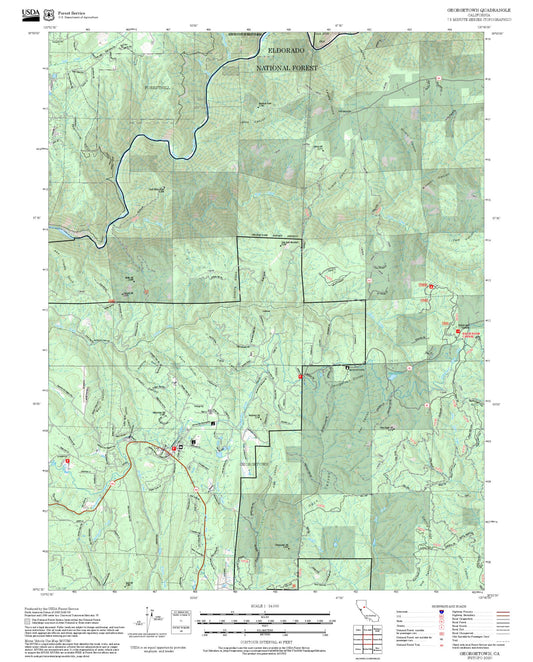 2025 Forest Service Topo Map of Georgetown California
