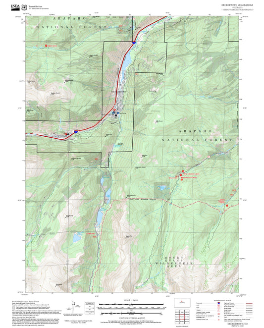 2025 Forest Service Topo Map of Georgetown Colorado