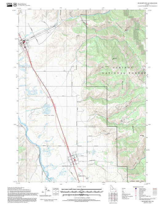2025 Forest Service Topo Map of Georgetown Idaho