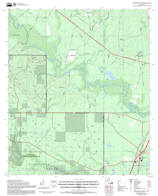 2025 Forest Service Topo Map of Georgetown Louisiana