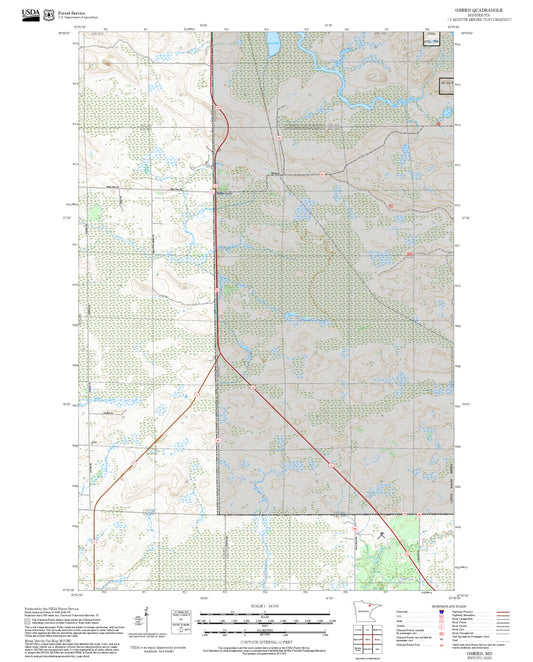 2025 Forest Service Topo Map of Gheen Minnesota