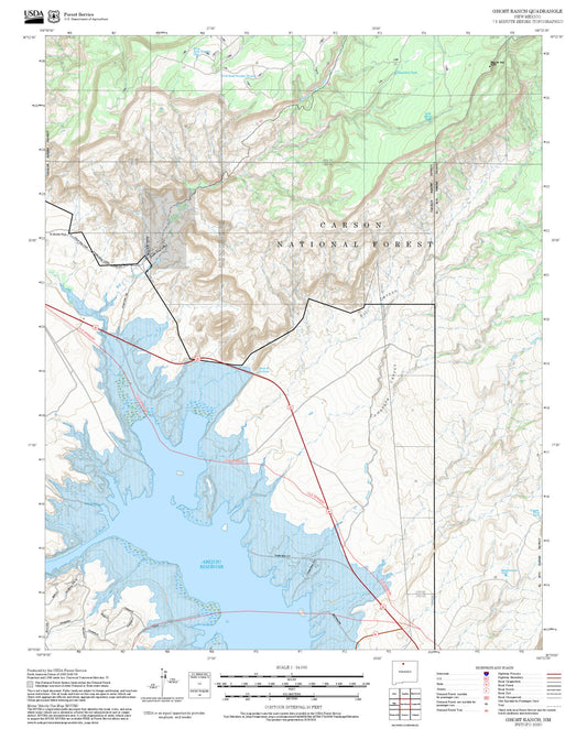 2025 Forest Service Topo Map of Ghost Ranch New Mexico