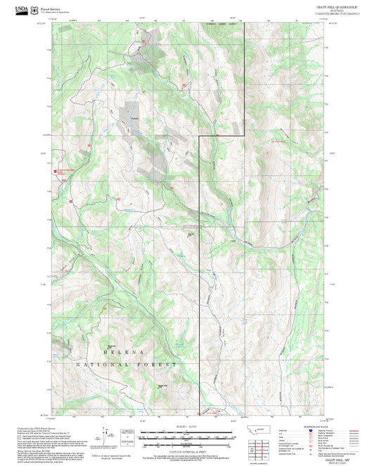 2025 Forest Service Topo Map of Giant Hill Montana