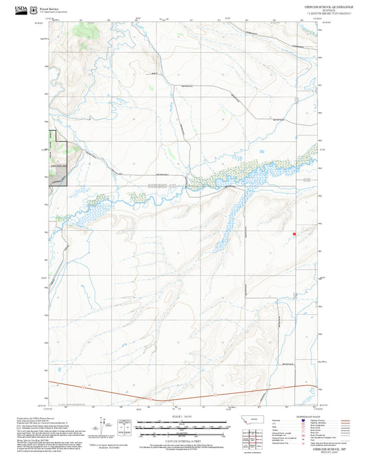 2025 Forest Service Topo Map of Gibbons School Montana