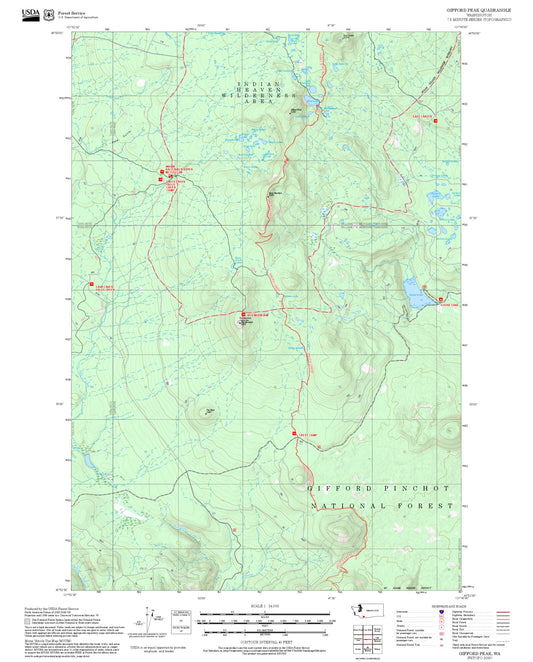 2025 Forest Service Topo Map of Gifford Peak Washington