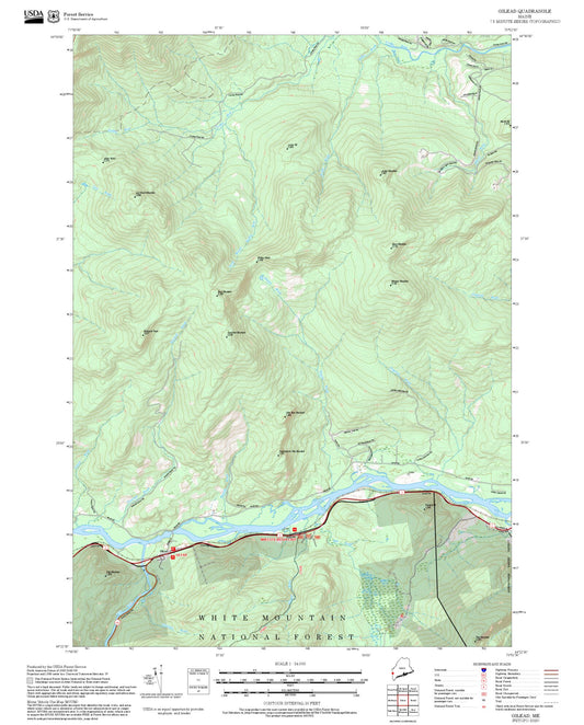 2025 Forest Service Topo Map of Gilead Maine