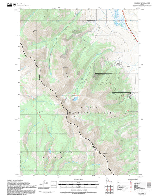 2025 Forest Service Topo Map of Gilmore Idaho