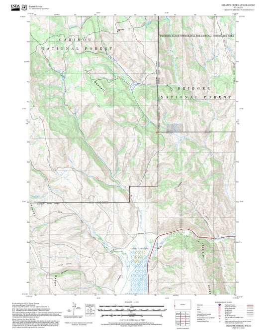 2025 Forest Service Topo Map of Giraffe Creek Wyoming
